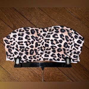 One White & one Leopard Print Strapless Bathing suit Top sz.2x